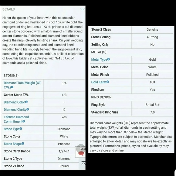 Zales Princess-Cut Diamond Bridal Set ๐ - Picture 6 of 6